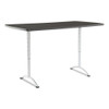 Arc Sit-to-stand Tables, Rectangular Top, 36w X 72d X 30-42h, Graphite/silver