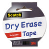 Dry Erase Tape, 3" Core, 1.88" X 5 Yds, White