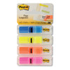Highlighting Page Flags, 4 Bright Colors, 4 Dispensers, 1/2" X 1 3/4", 35/color