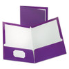 Two-pocket Laminated Folder, 100-sheet Capacity, Metallic Purple