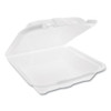 Foam Hinged Lid Containers, Dual Tab Lock Economy, 9.13 X 9 X 3.25, 1-compartment, White, 150/carton