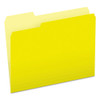 Colored File Folders, 1/3-cut Tabs, Letter Size, Yellowith Light Yellow, 100/box