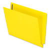 Colored Reinforced End Tab Fasteners Folders, Straight Tab, Letter Size, Yellow, 50/box