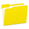 Double-ply Reinforced Top Tab Colored File Folders, 1/3-cut Tabs, Letter Size, Yellow, 100/box
