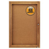 Enclosed Bulletin Board, Natural Cork/fiberboard, 24 X 36, Oak Frame