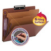 Pressboard Classification Folders With Safeshield Coated Fasteners, 1/3-cut, 2 Dividers, Letter Size, Red, 10/box