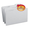 Reinforced Top Tab Colored File Folders, 1/3-cut Tabs, Legal Size, Gray, 100/box