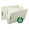 100% Recycled Pressboard Fastener Folders, Legal Size, Gray-green, 25/box - IVSSMD20004