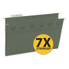 Tuff Hanging Folders With Easy Slide Tab, Legal Size, 1/3-cut Tab, Standard Green, 20/box