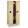 Single Tier Locker With Legs, Three Units, 36w X 18d X 78h, Sand