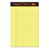 Docket Gold Ruled Perforated Pads, Narrow Rule, 5 X 8, Canary, 50 Sheets, 12/pack