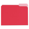 Deluxe Colored Top Tab File Folders, 1/3-cut Tabs, Letter Size, Red/light Red, 100/box