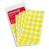 Self-adhesive Removable Color-coding Labels, 0.75" Dia., Yellow, 28/sheet, 36 Sheets/pack