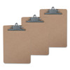 Hardboard Clipboard, 1" Capacity, 8 1/2 X 11, Brown, 3/pack