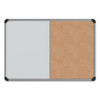 Cork/dry Erase Board, Melamine, 24 X 18, Black/gray Aluminum/plastic Frame