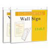 Wall Mount Sign Holder, 11" X 8 1/2", Horizontal, Clear, 2/pack