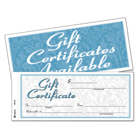 Gift Certificates W/envelopes, 8 X 3 2/5, White/canary, 25/book