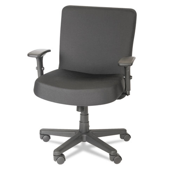 Alera Xl Series Big And Tall Mid-back Task Chair, Supports Up To 500 Lbs., Black Seat/black Back, Black Base