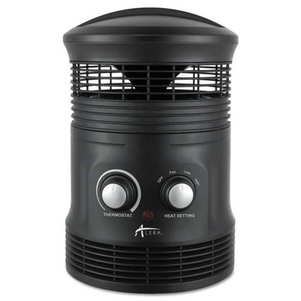360 Deg Circular Fan Forced Heater, 8" X 8" X 12", Black
