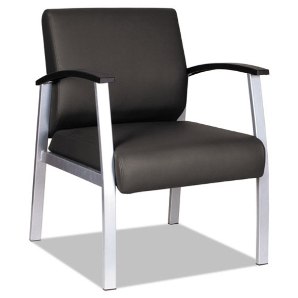 Alera Metalounge Series Mid-back Guest Chair, 24.60'' X 26.96'' X 33.46'', Black Seat/black Back, Silver Base