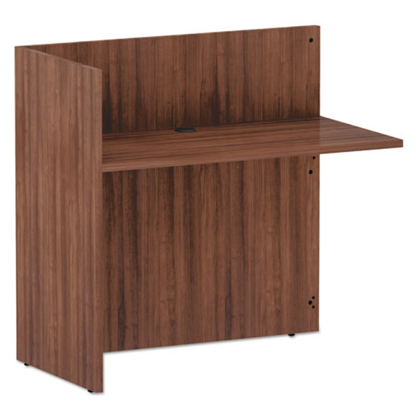 Alera Valencia Series Reversible Reception Return, 44 1/8w X 23 5/6d X 41 1/2h, Modern Walnut