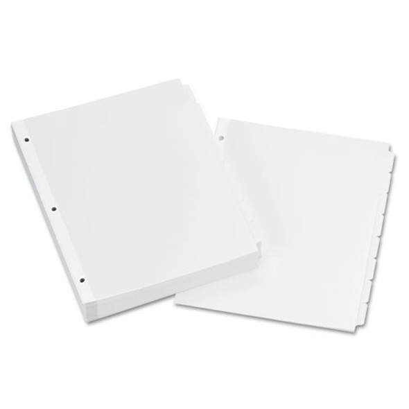 Write & Erase Plain-tab Paper Dividers, 8-tab, Letter, White, 24 Sets