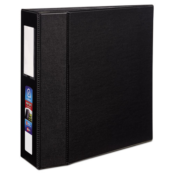 Heavy-duty Non-view Binder With Durahinge, Three Locking One Touch Ezd Rings And Spine Label, 4" Capacity, 11 X 8.5, Black