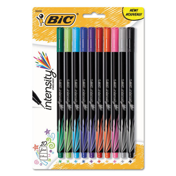 Intensity Stick Porous Point Marker Pen, 0.4mm, Assorted Ink/barrel, 10/pack