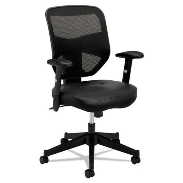 Vl531 Mesh High-back Task Chair With Adjustable Arms, Supports Up To 250 Lbs., Black Seat/black Back, Black Base - IVSBSXVL531SB11