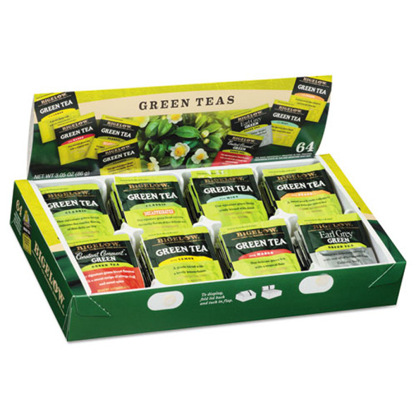 Green Tea Assortment, Tea Bags, 64/box, 6 Boxes/carton