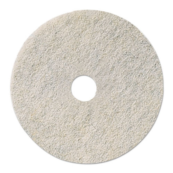 Natural White Burnishing Floor Pads, 19" Diameter, 5/carton