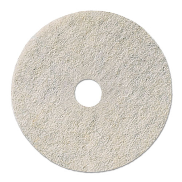 Natural White Burnishing Floor Pads, 20" Diameter, 5/carton