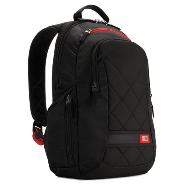 Diamond 14" Backpack, 6.3" X 13.4" X 17.3", Black