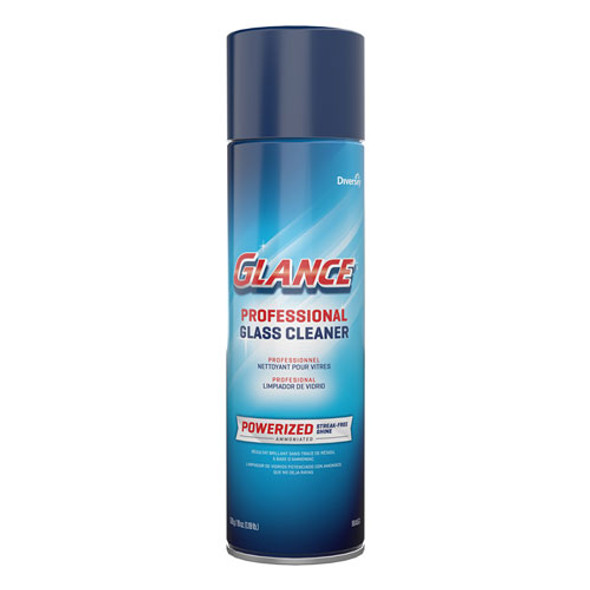 Glance Powerized Glass And Surface Cleaner, Ammonia Scent, 19 Oz Aerosol, 12/ct