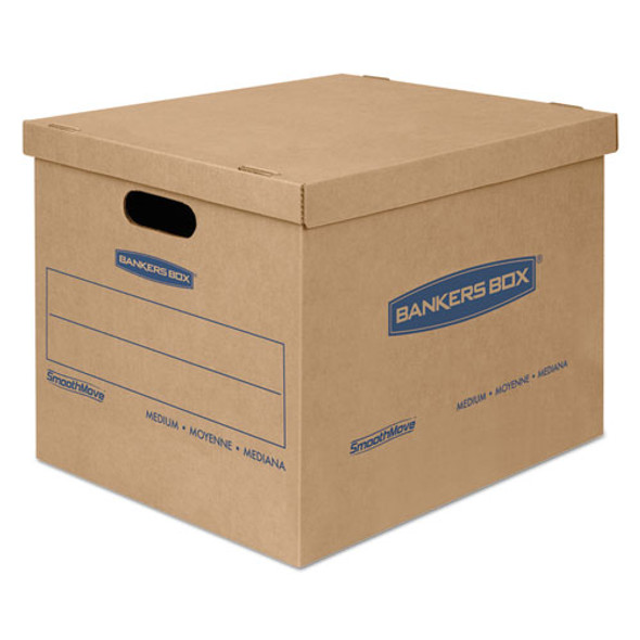 Smoothmove Classic Moving & Storage Boxes, Small, Half Slotted Container (hsc), 15" X 12" X 10", Brown Kraft/blue, 20/carton