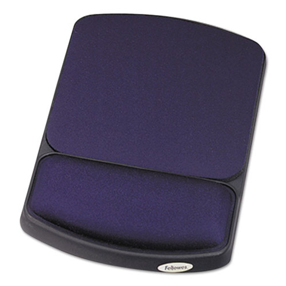 Gel Mouse Pad With Wrist Rest, 6.25" X 10.12", Black/sapphire