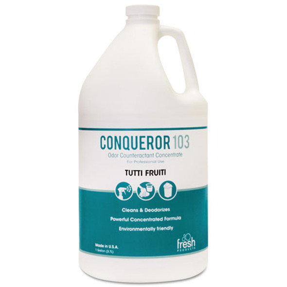 Conqueror 103 Odor Counteractant Concentrate, Tutti-frutti, 1 Gal Bottle, 4/carton