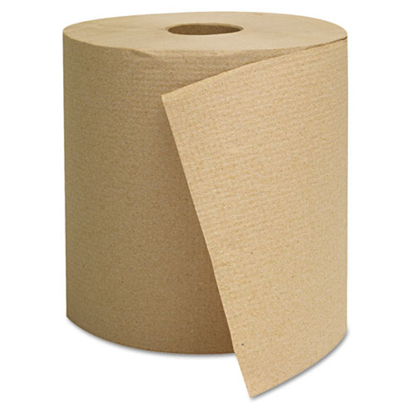 Hardwound Towels, Brown, 1-ply, Brown, 800ft, 6 Rolls/carton