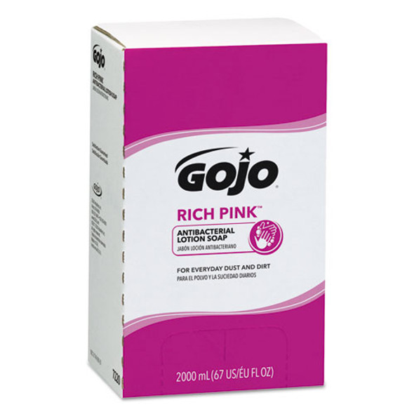Rich Pink Antibacterial Lotion Soap Refill, 2000ml, Pink, 4/carton