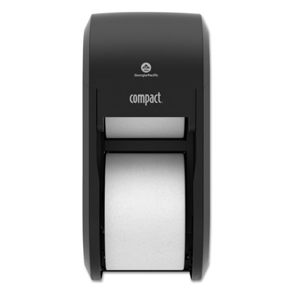 Compact Vertical 2-roll Coreless Tissue Dispenser, 14.06 X 6.69 X 8.19, Black
