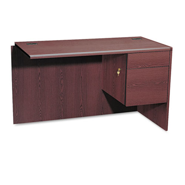 10700 "l" Workstation Return, Right 3/4 Pedestal, 48w X 24d X 29 1/2h, Mahogany