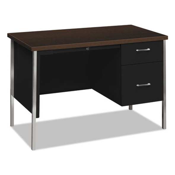 34000 Series Right Pedestal Desk, 45.25w X 24d X 29.5h, Mocha/black
