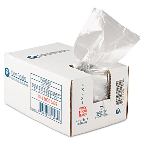 Food Bags, 16 Oz, 0.68 Mil, 4" X 8", Clear, 1,000/carton