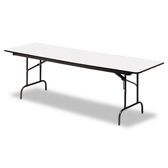 Premium Wood Laminate Folding Table, Rectangular, 96w X 30d X 29h, Gray/charcoal