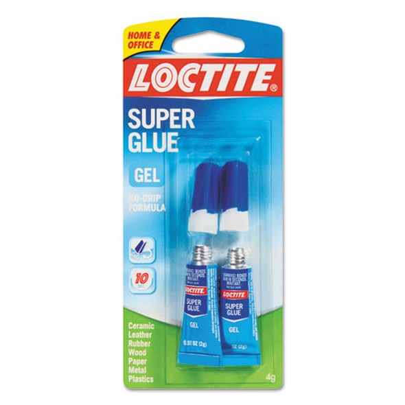 Super Glue Gel Tubes, 0.07 Oz, Dries Clear, 2/pack