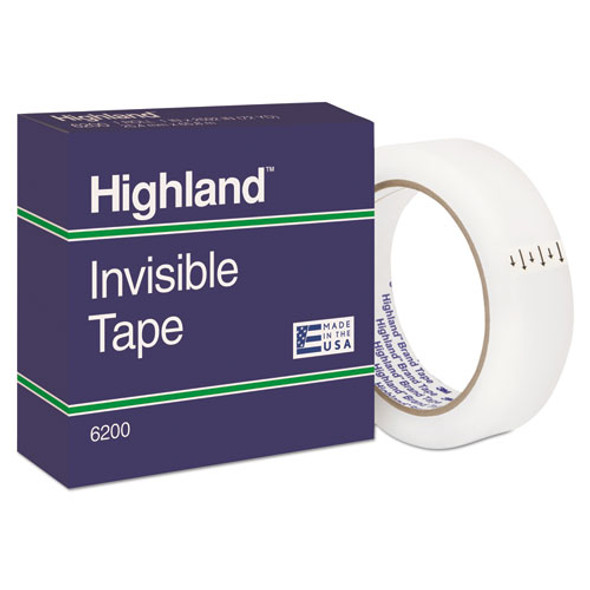 Invisible Permanent Mending Tape, 3" Core, 1" X 72 Yds, Clear