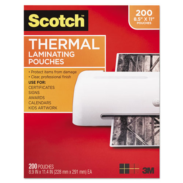 Laminating Pouches, 3 Mil, 9" X 11.5", Gloss Clear, 200/pack