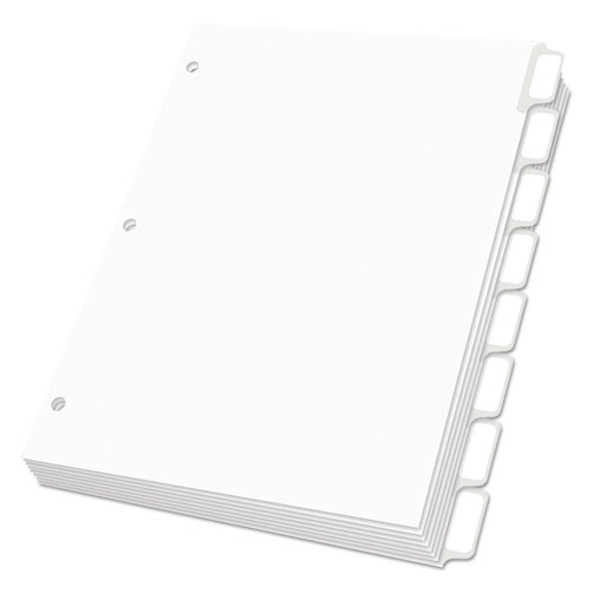 Custom Label Tab Dividers With Self-adhesive Tab Labels, 8-tab, 11 X 8.5, White, 5 Sets