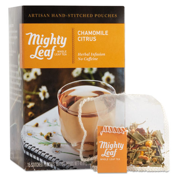 Whole Leaf Tea Pouches, Chamomile Citrus, 15/box