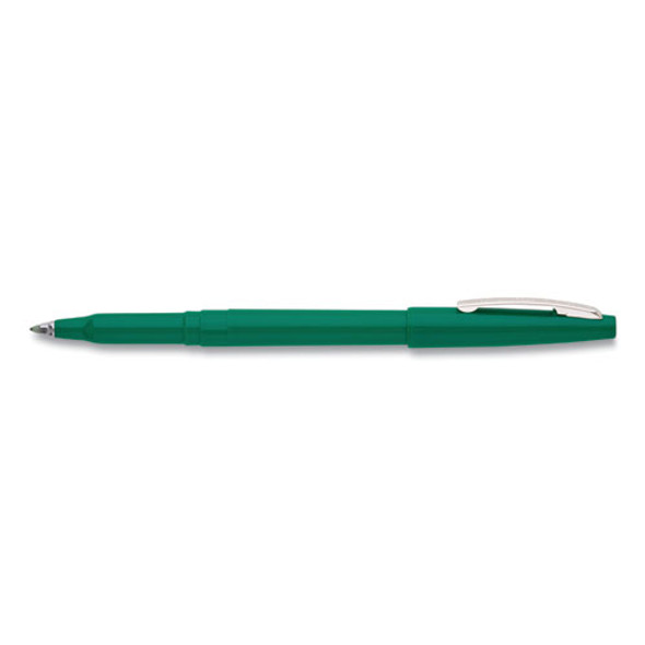 Rolling Writer Stick Roller Ball Pen, Medium 0.8mm, Green Ink/barrel, Dozen